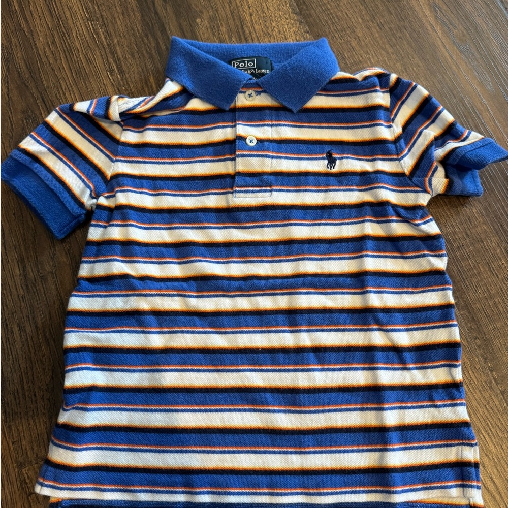 Ralph Lauren Kids Polo with Blue and Yellow Stripes